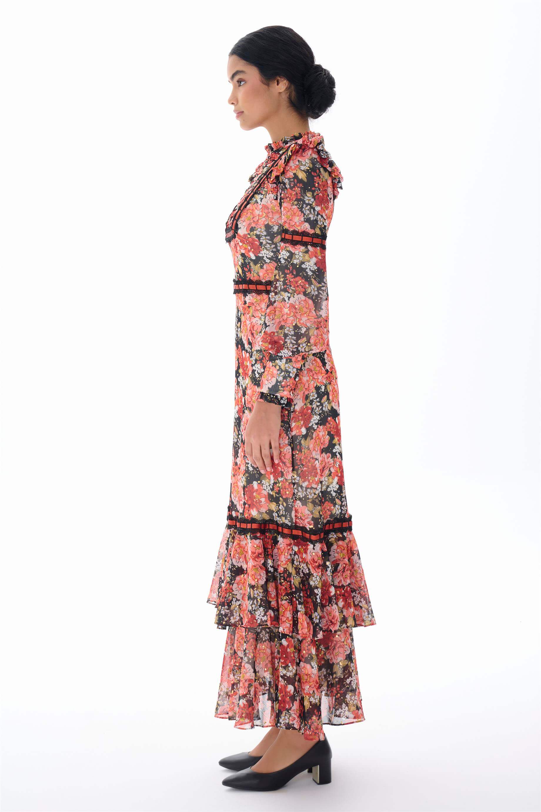 Miha-Yoryo Şi̇fon Varak Baskılı Elbi̇se-Elbise-6-Milagron.com