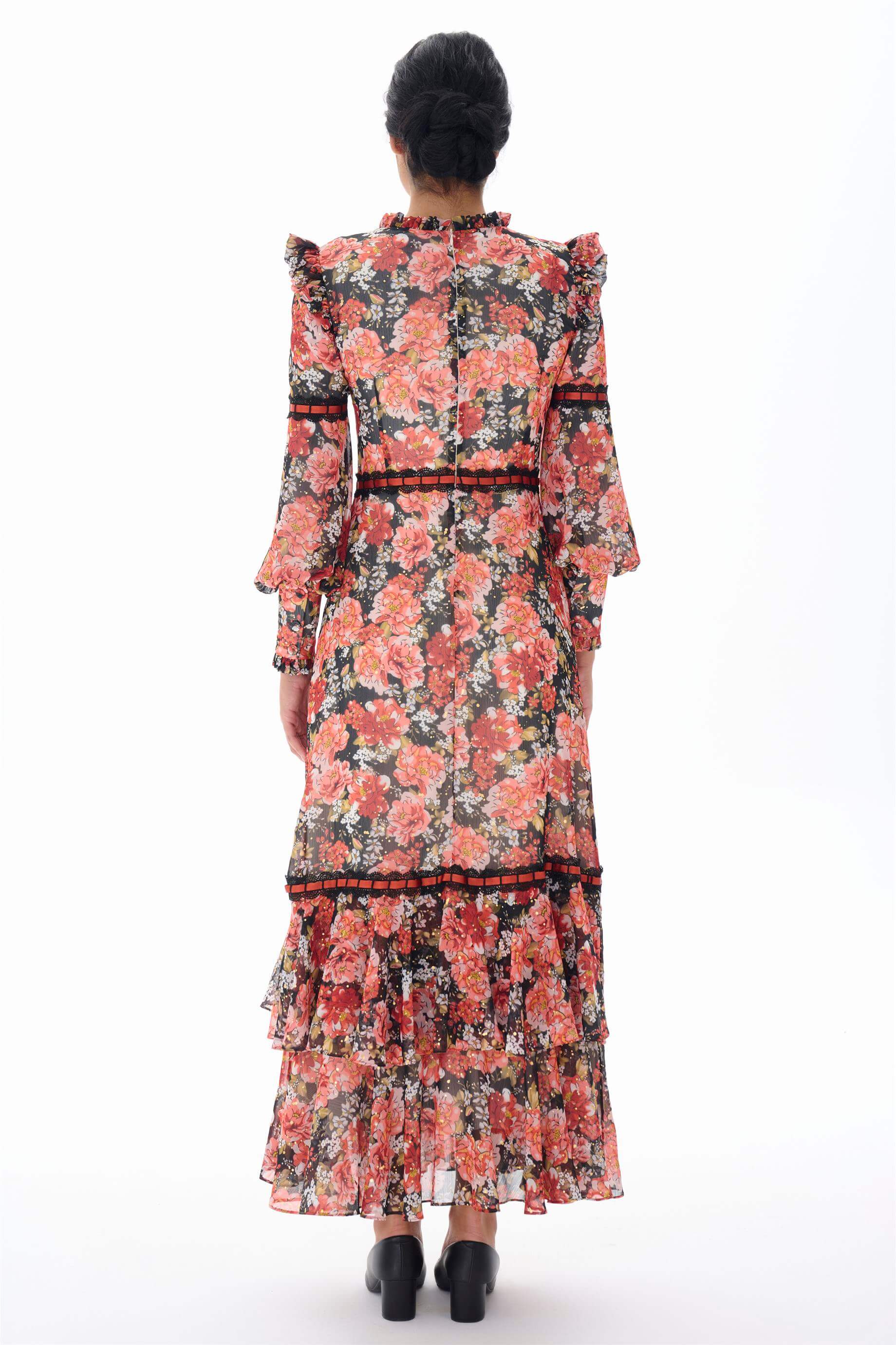 Miha-Yoryo Şi̇fon Varak Baskılı Elbi̇se-Elbise-7-Milagron.com