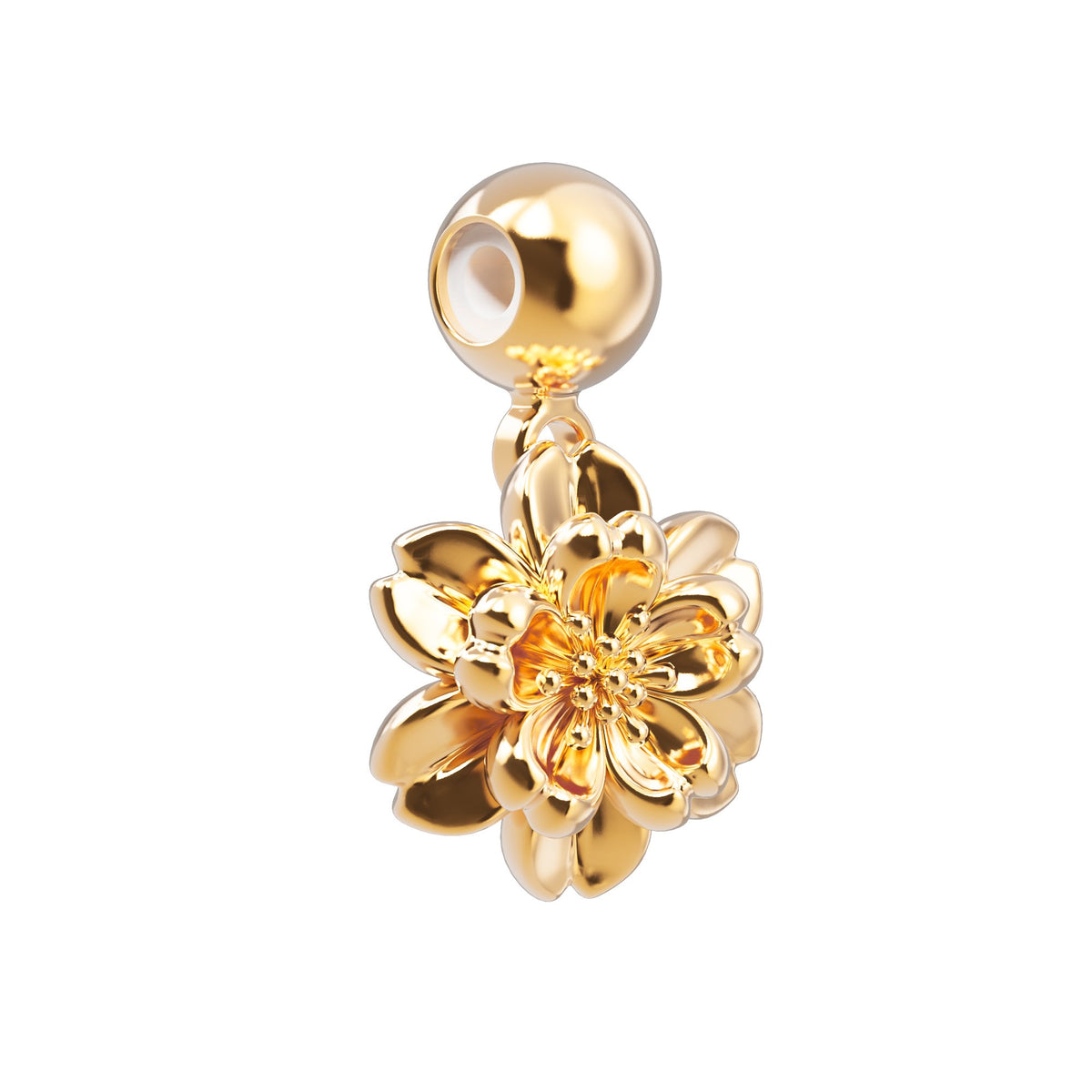 Chocli 18 Ayar Altın Kaplama Charm - Cherry Blossom