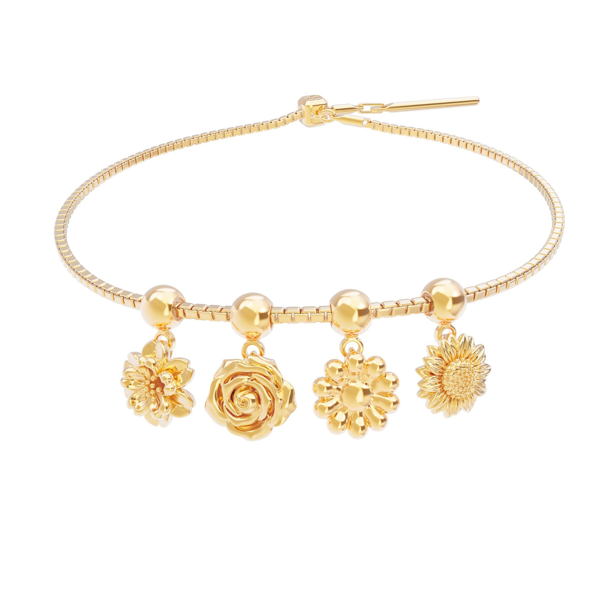 Chocli 18 Ayar Altın Kaplama Charm - Cherry Blossom
