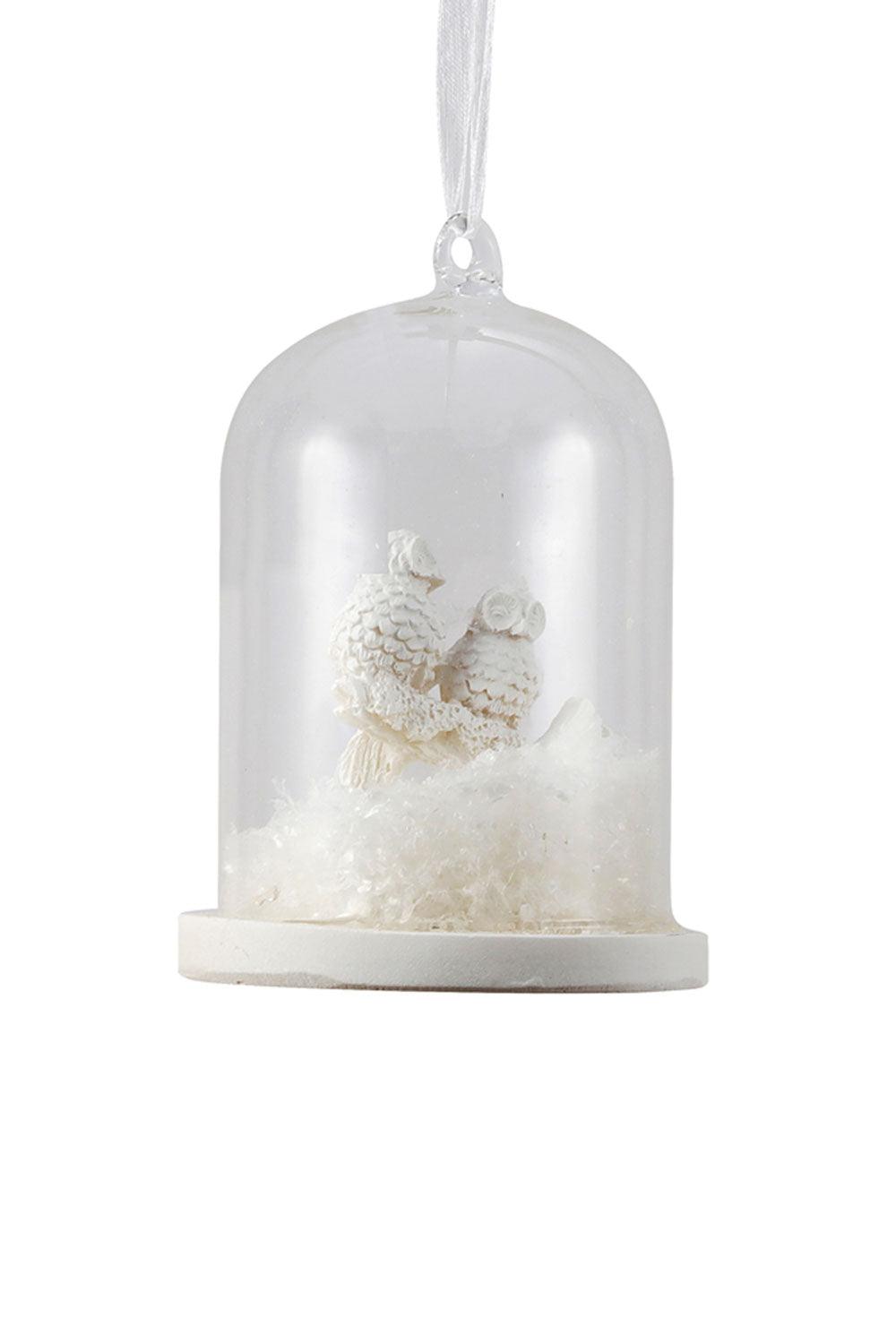 Milagron Home-Owl Couple - Cam Fanus-Ağaç Aksesuarları-1-Milagron.com