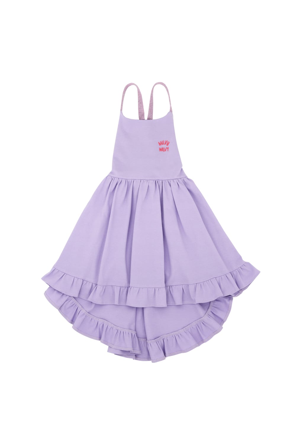 Milky Wilky-Kız Çocuk Simli Askılı Sırt Dekolteli Elbise-Çocuk Elbise & Tulum-1-Milagron.com