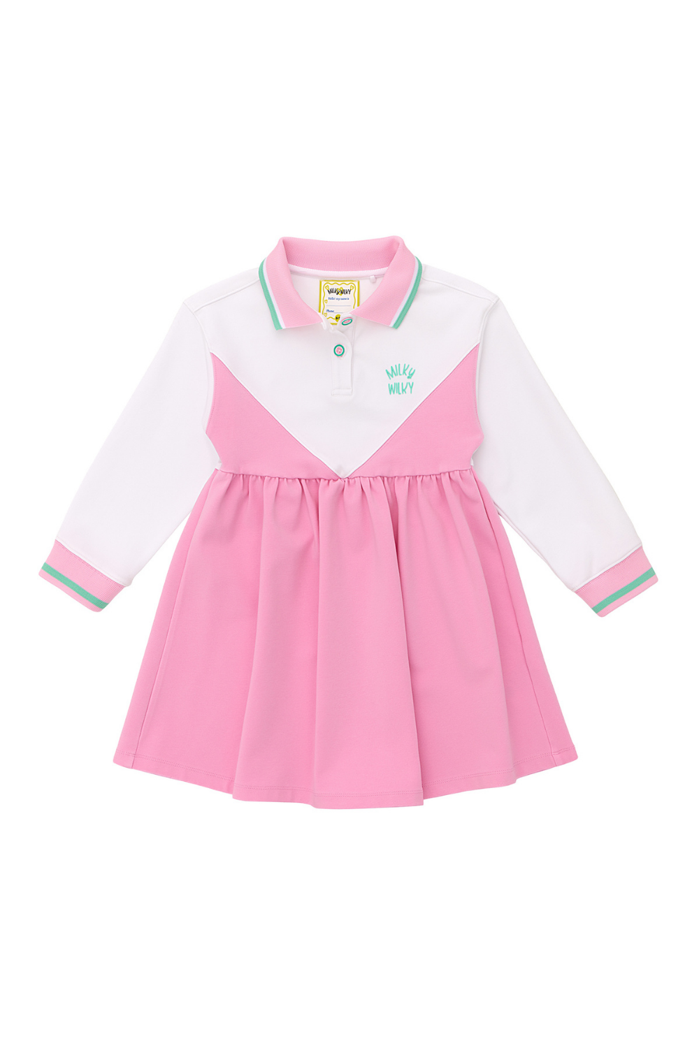 Polo Yaka Parçalı Elbise - 0