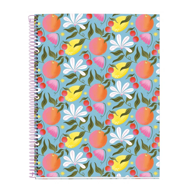 Miquelrius-Miquelrius A4 70gsm 100 Yaprak Telli çizgili Happy Fruits Defter-Defter-1-Milagron.com