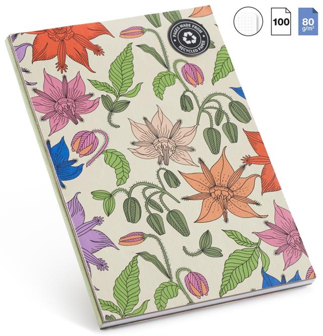 Miquelrius-Miquelrius A5 Yumuşak Kapak Noktalı Vintage Lily Defter-Defter-1-Milagron.com