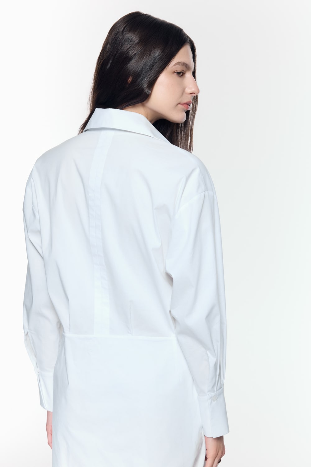 Mirimalist-Eddy Beyaz Gömlek Elbise-Elbise-5-Milagron.com