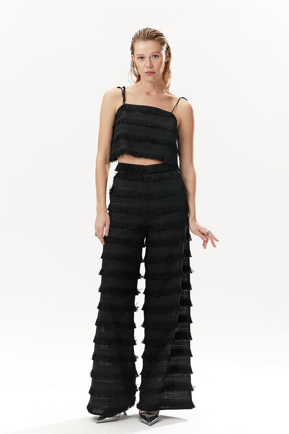 Mirimalist-Fringe Maxi Pants-Pantolon-2-Milagron.com