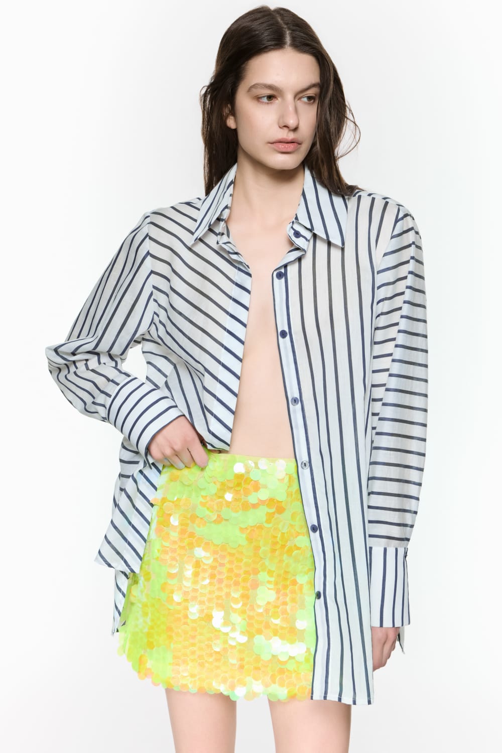 Mirimalist-Helix Çizgili Gömlek-Gömlek-1-Milagron.com