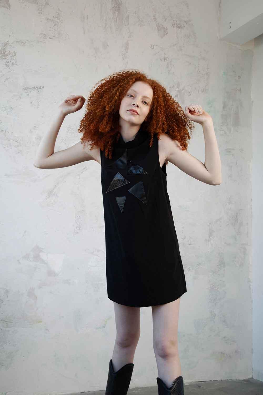 Mirimalist-Piton Triangle Mini Dress-Elbise-3-Milagron.com