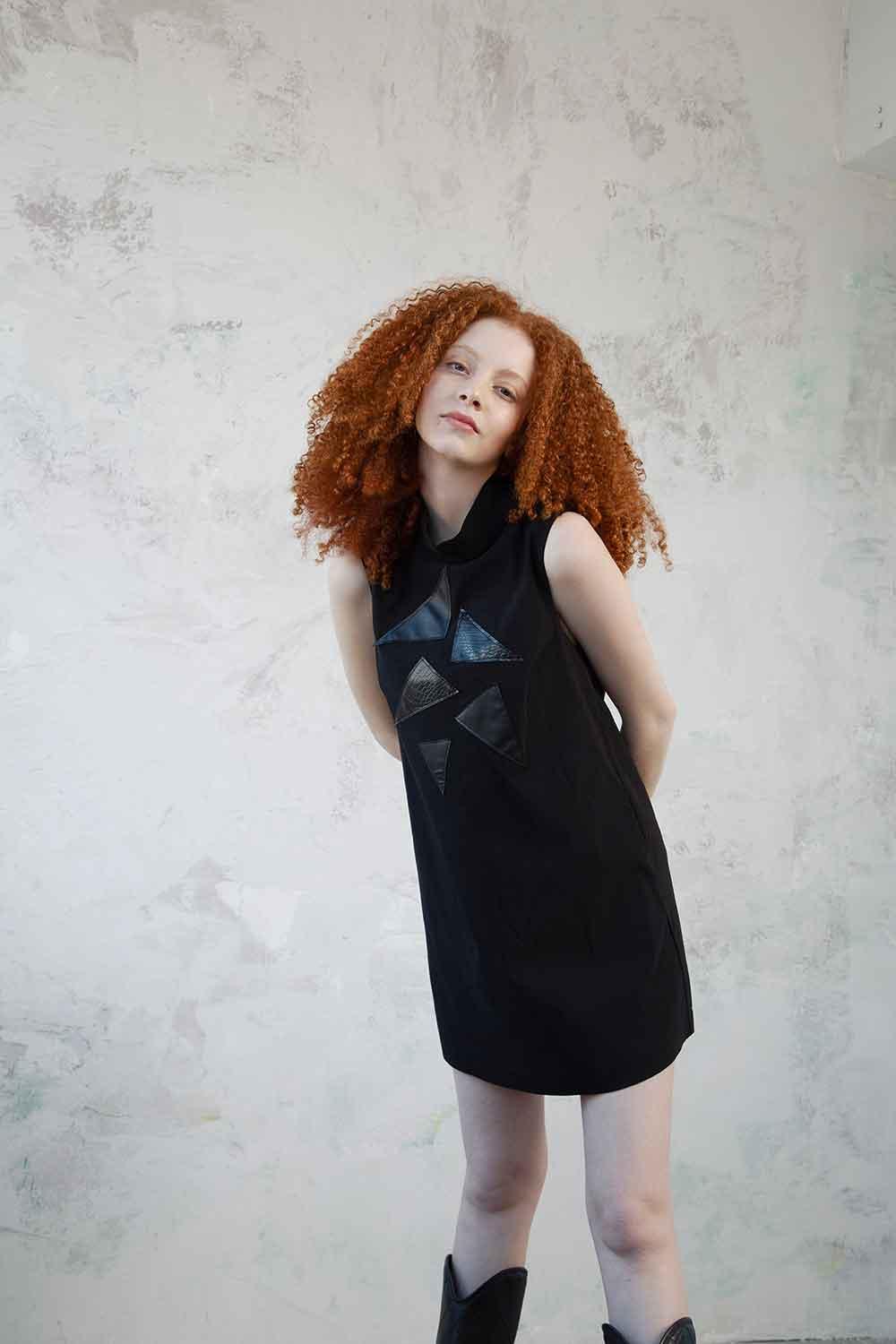 Mirimalist-Piton Triangle Mini Dress-Elbise-4-Milagron.com