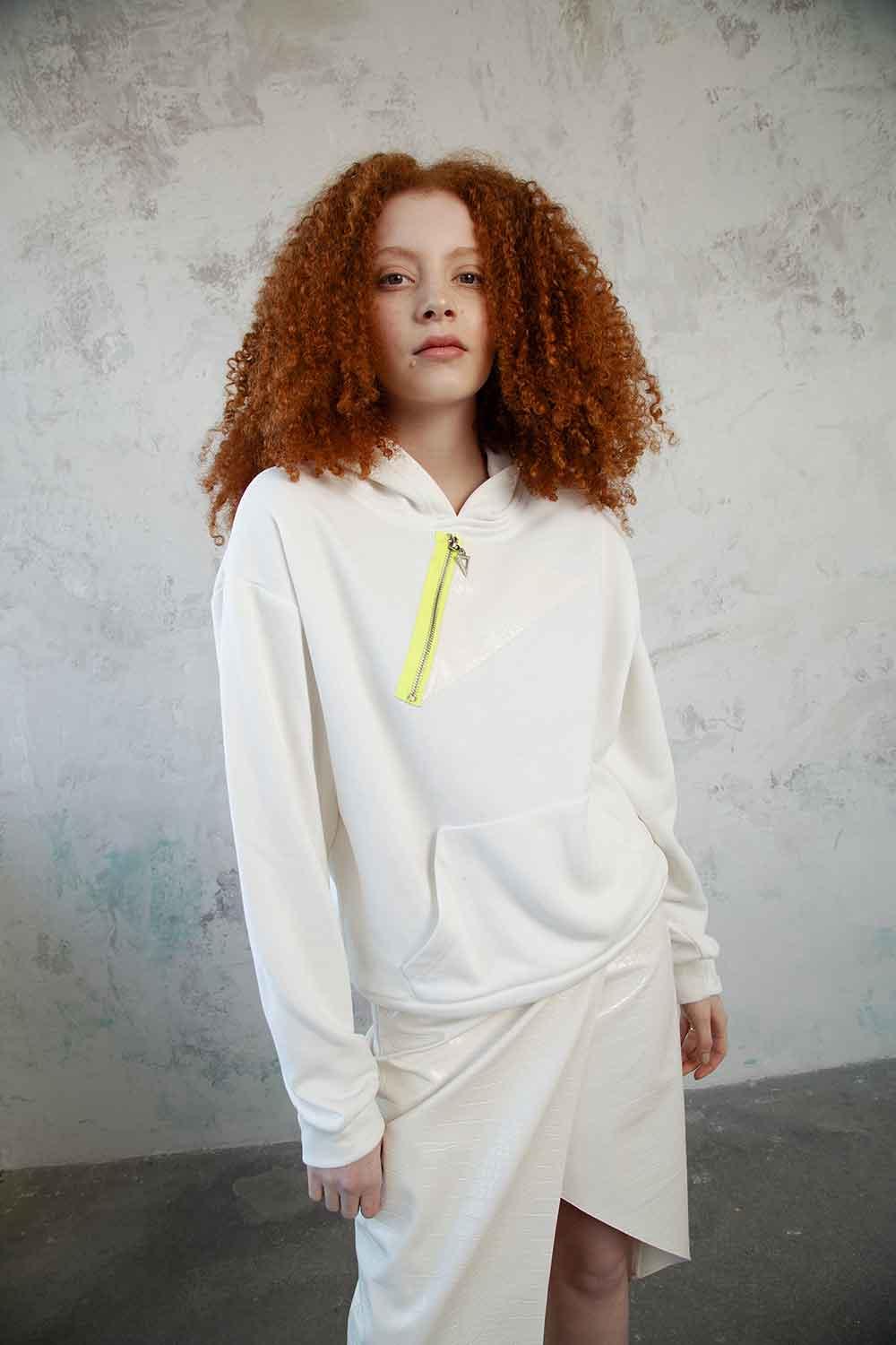 Mirimalist-Piton White Sweatshirt-Sweatshirts & Hoodies-3-Milagron.com