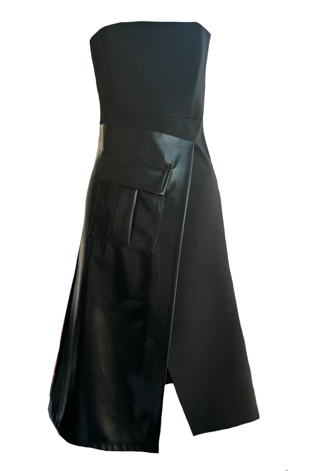 Mirimalist-Savile Straplez Midi Elbise-Elbise-6-Milagron.com