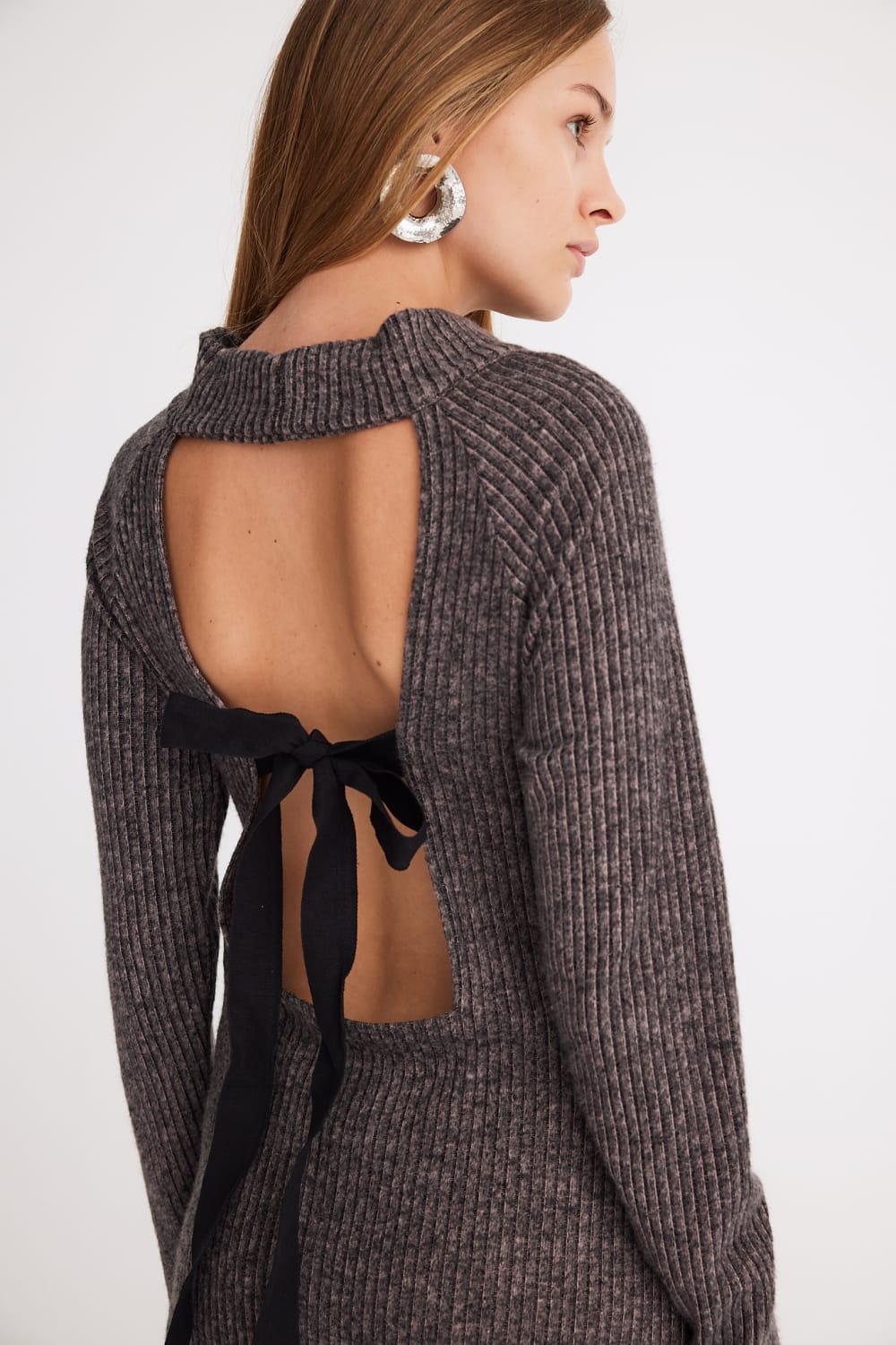 Mirimalist-Sunset Sırt Açık Örme Elbise-Elbise-2-Milagron.com