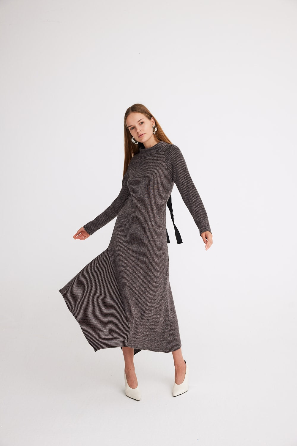 Mirimalist-Sunset Sırt Açık Örme Elbise-Elbise-3-Milagron.com