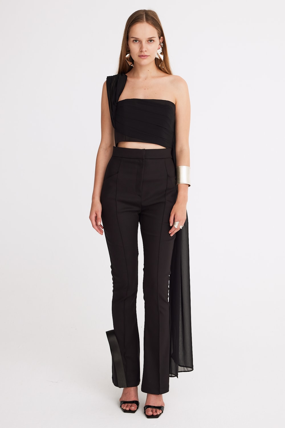 Mirimalist-Tux Flare Pantolon-Kumaş Pantolon-1-Milagron.com