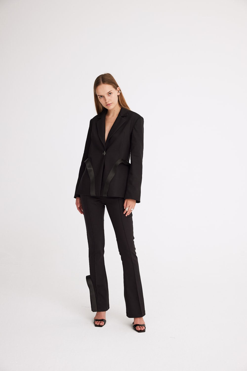 Mirimalist-Tux Flare Pantolon-Kumaş Pantolon-3-Milagron.com