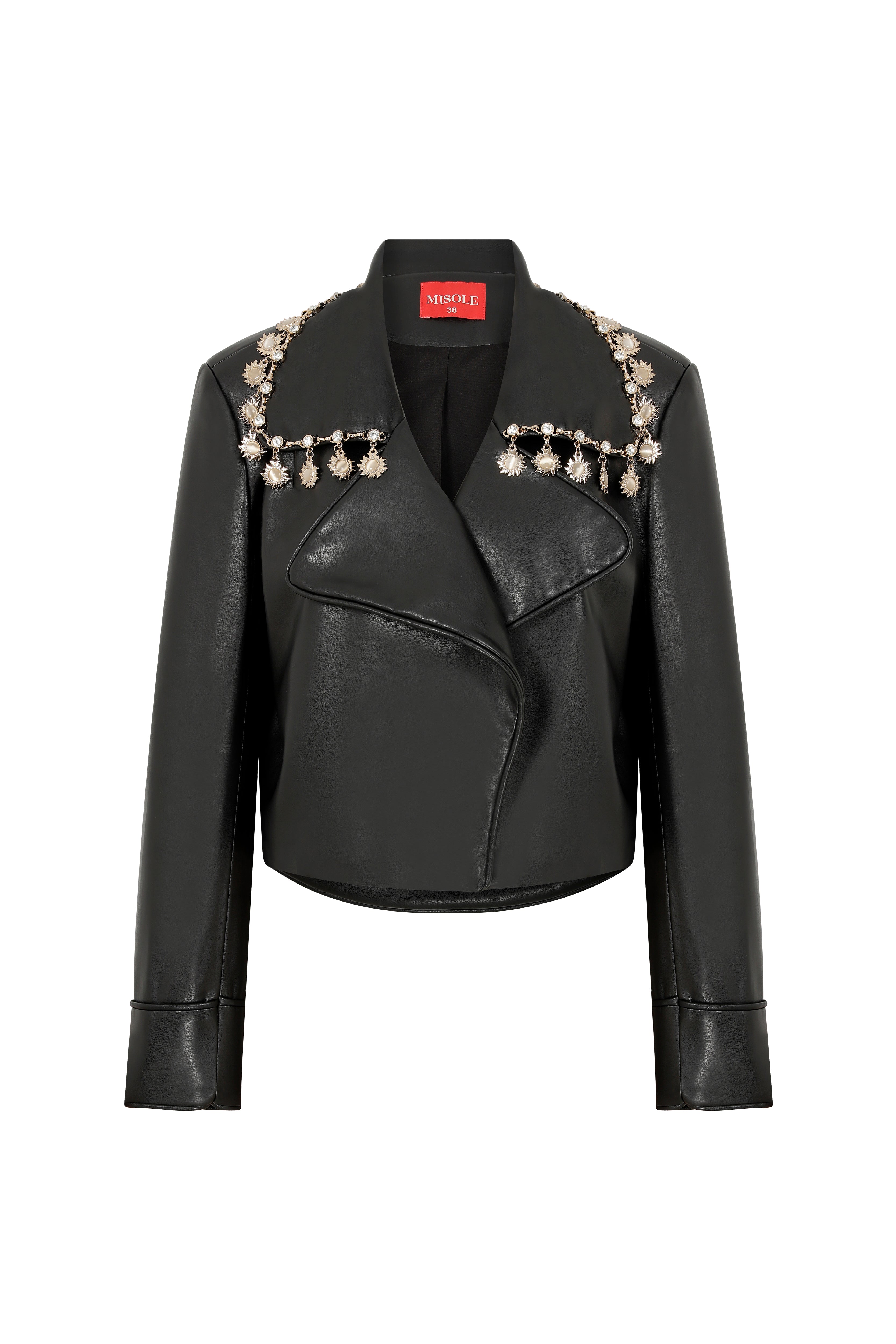 Misole-Black Eternity Vegan Leather Jacket-Jacket-4-Milagron.com