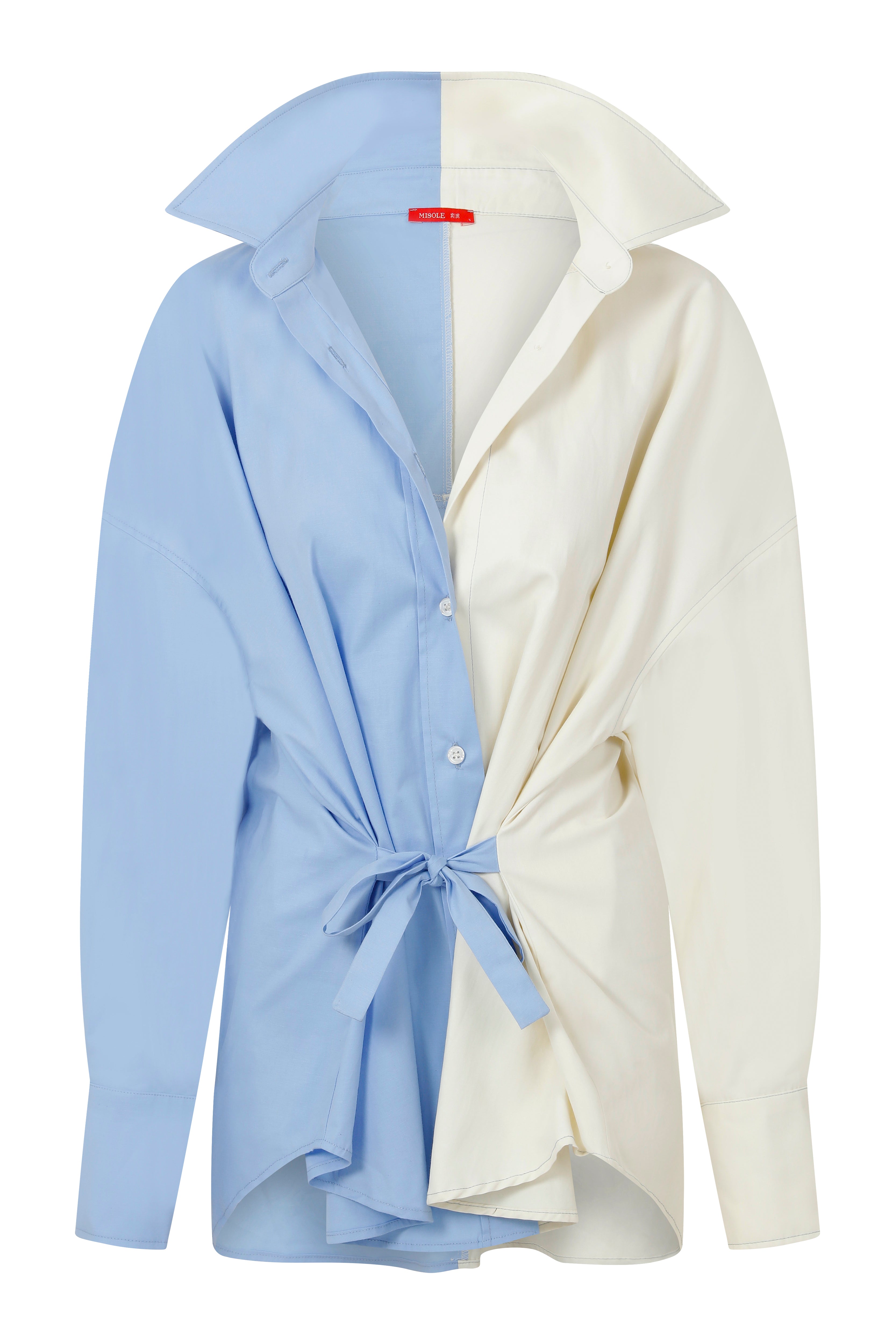 Misole-Kailey Blue Shirt Dress-1-Milagron.com