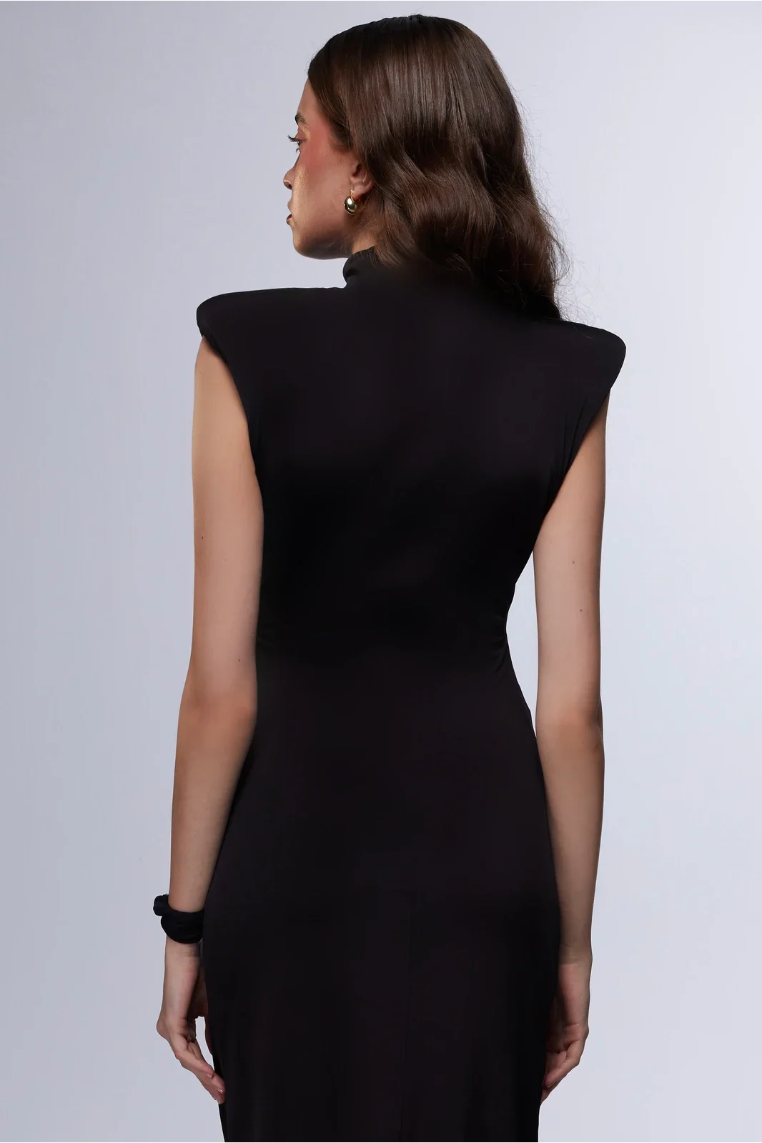 Misole-La Diva Noire Kesik Detaylı Uzun Elbise-Dress-4-Milagron.com