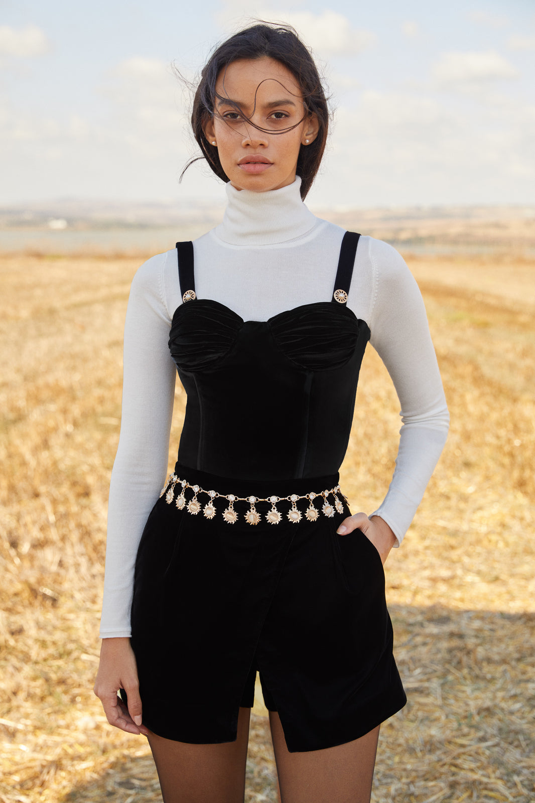 Misole-Velvet Skort-1-Milagron.com