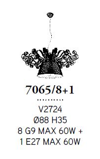 Medusa 9L Sarkit V2724 Ø88X35 Cm G9 8X60W E27 1X60W