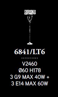 Safari Lambader 6L V2460 Ø60X178 Cm G9 3X40W E14 3X60W