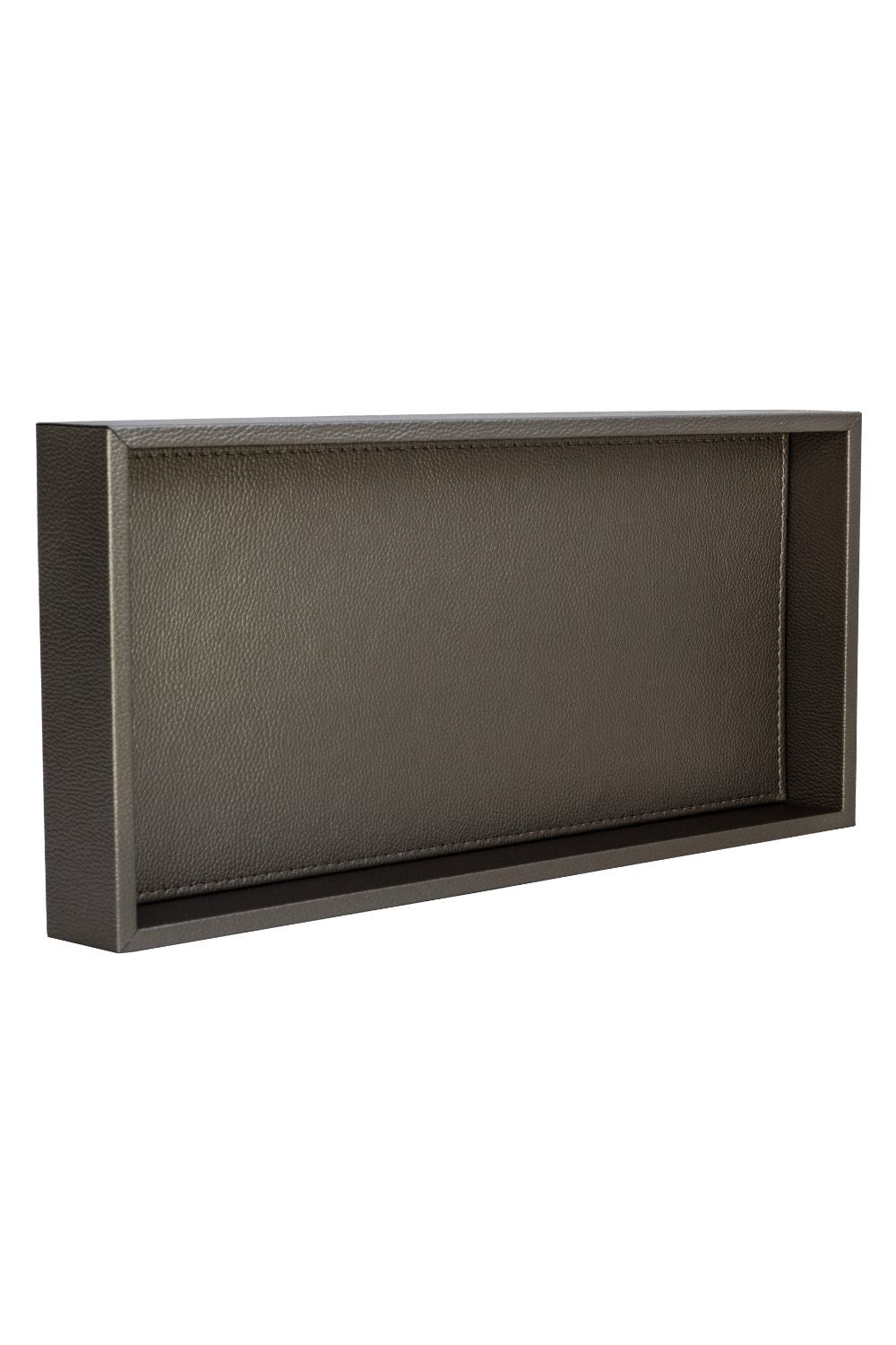 Büyük Boy Bronz Yaldızlı Suni Deri Tepsi - 1