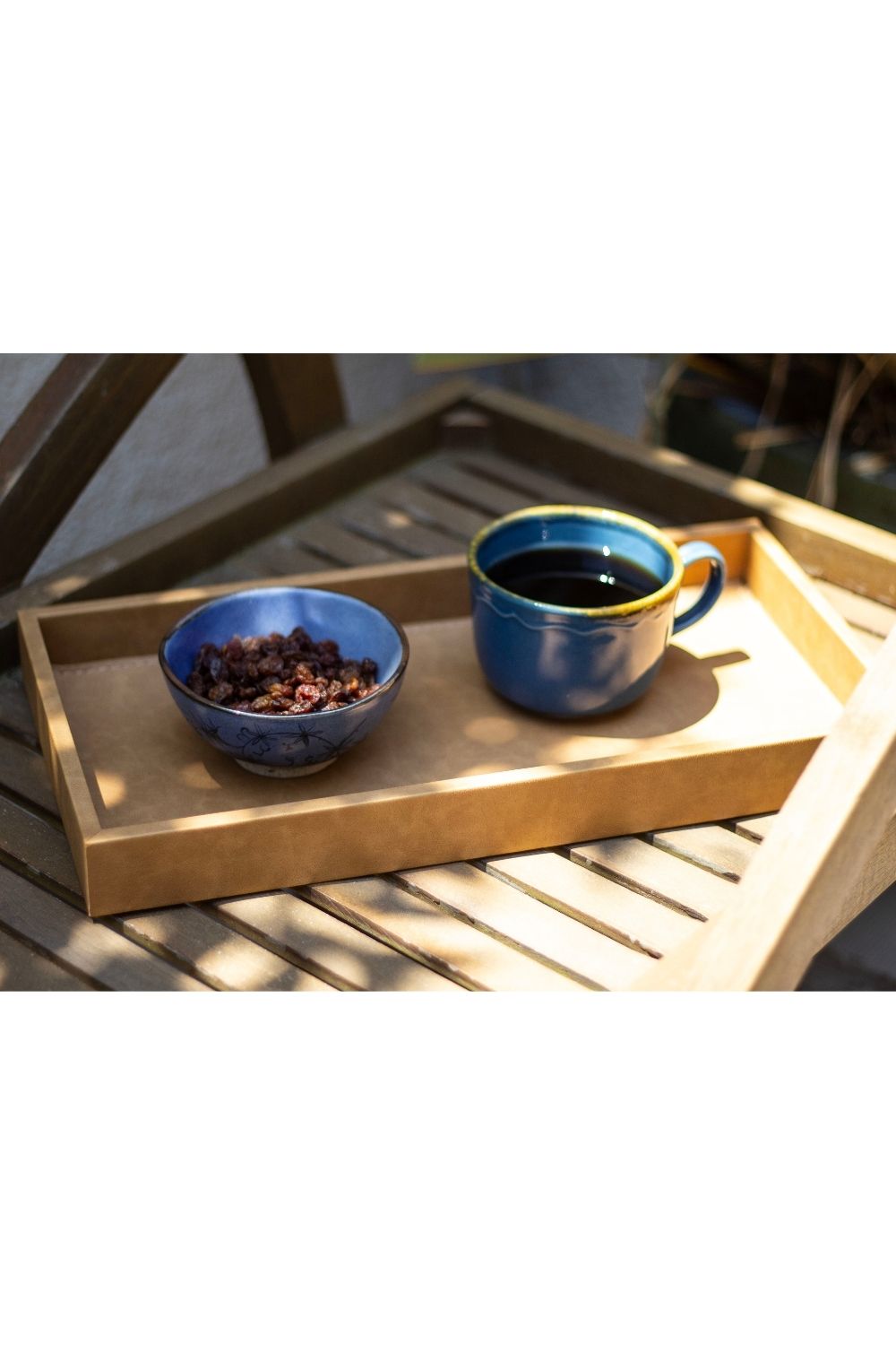 Büyük Boy Hardal Suni Deri Tepsi - 0