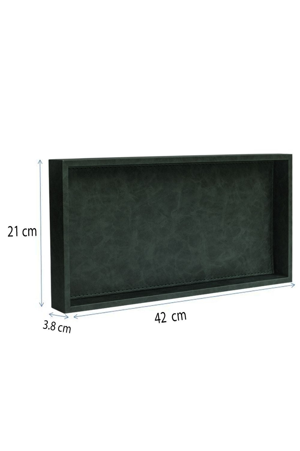 Büyük Boy Koyu Yeşil Suni Deri Tepsi - 4