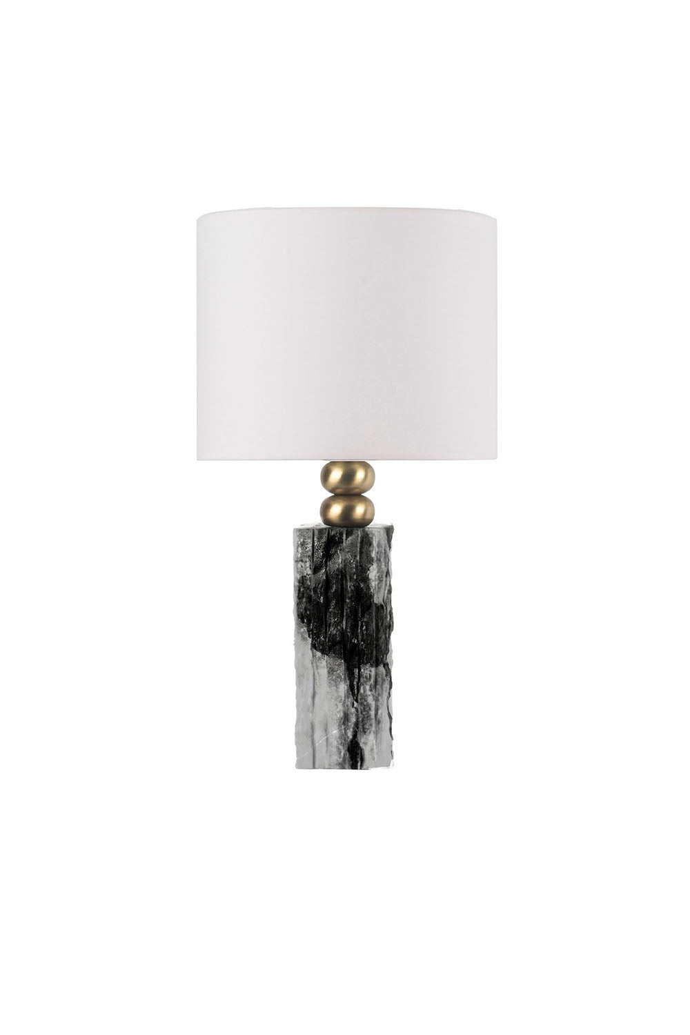 Moena Studio-Modern Tasarım Siyah/ Beyaz Mermer Abajur – Krem Başlık-Abajur-1-Milagron.com