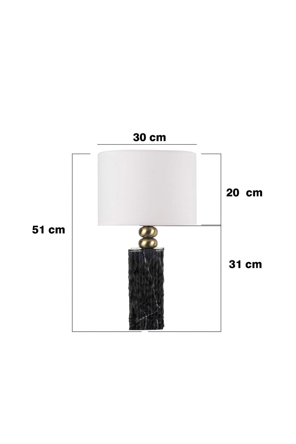 Moena Studio-Modern Tasarım Siyah Mermer Abajur – Krem Başlık-Abajur-3-Milagron.com