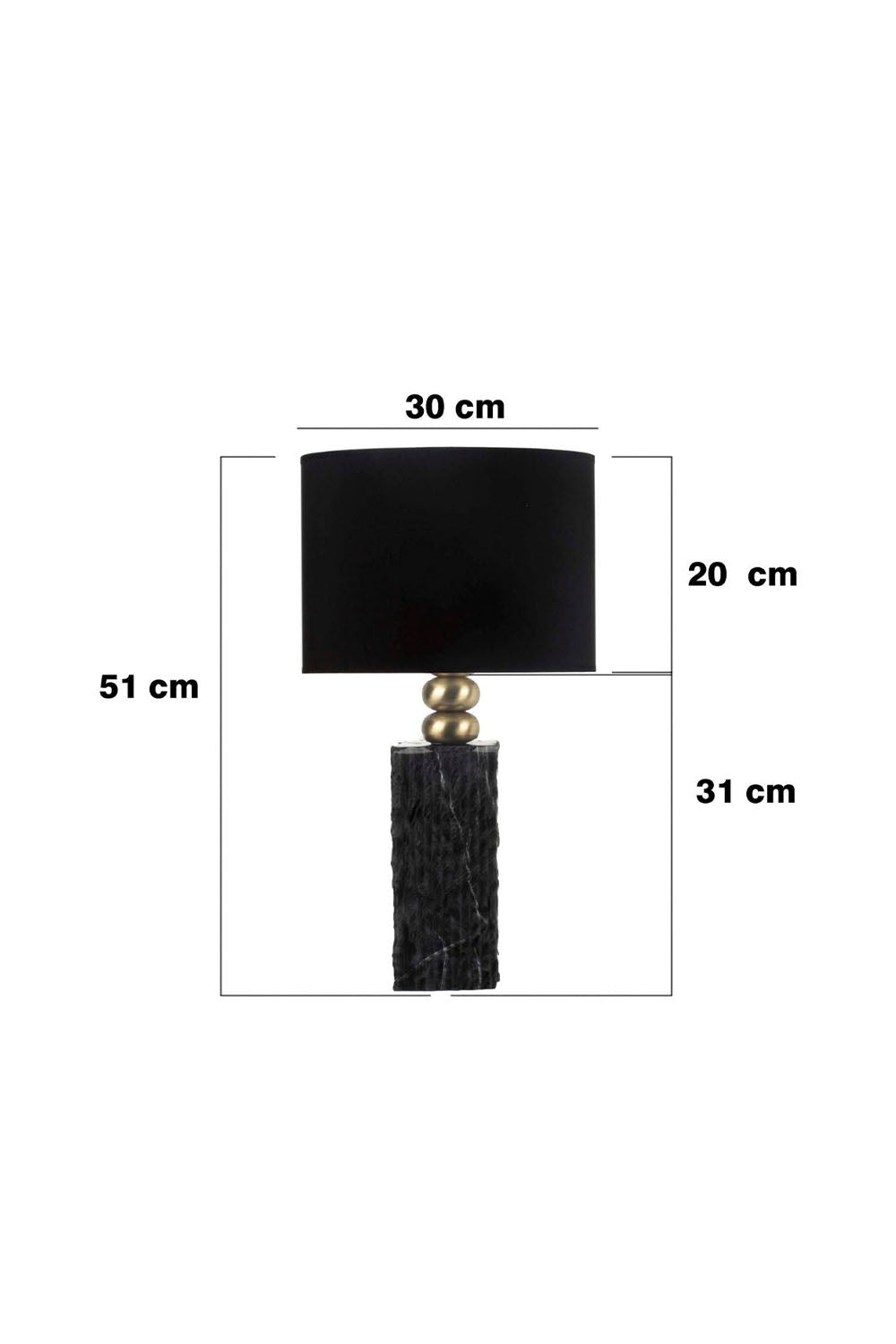 Moena Studio-Modern Tasarım Siyah Mermer Abajur – Siyah Başlık-Abajur-2-Milagron.com