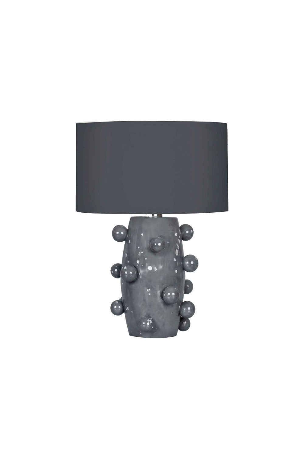 Moena Studio-Nova Gri Seramik El Yapımı Modern Abajur- Antrasit Başlıklı-Abajur-1-Milagron.com