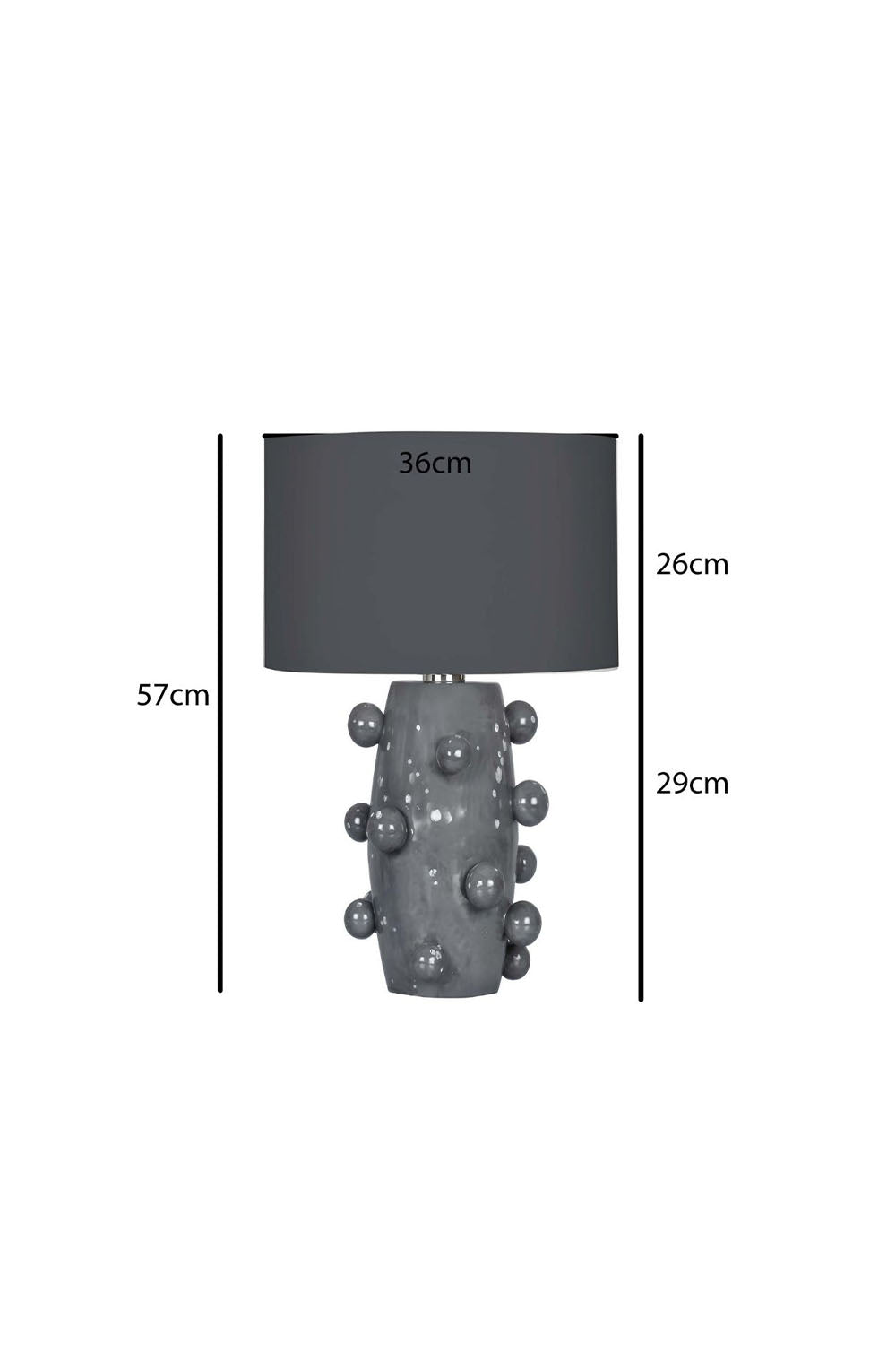 Moena Studio-Nova Gri Seramik El Yapımı Modern Abajur- Antrasit Başlıklı-Abajur-5-Milagron.com