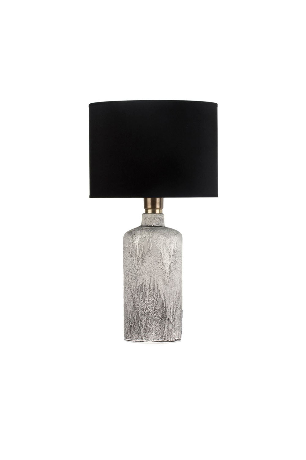 Moena Studio-Oslo Doğal Taş Görünümlü Seramik Abajur – Siyah Başlık-Abajur-1-Milagron.com