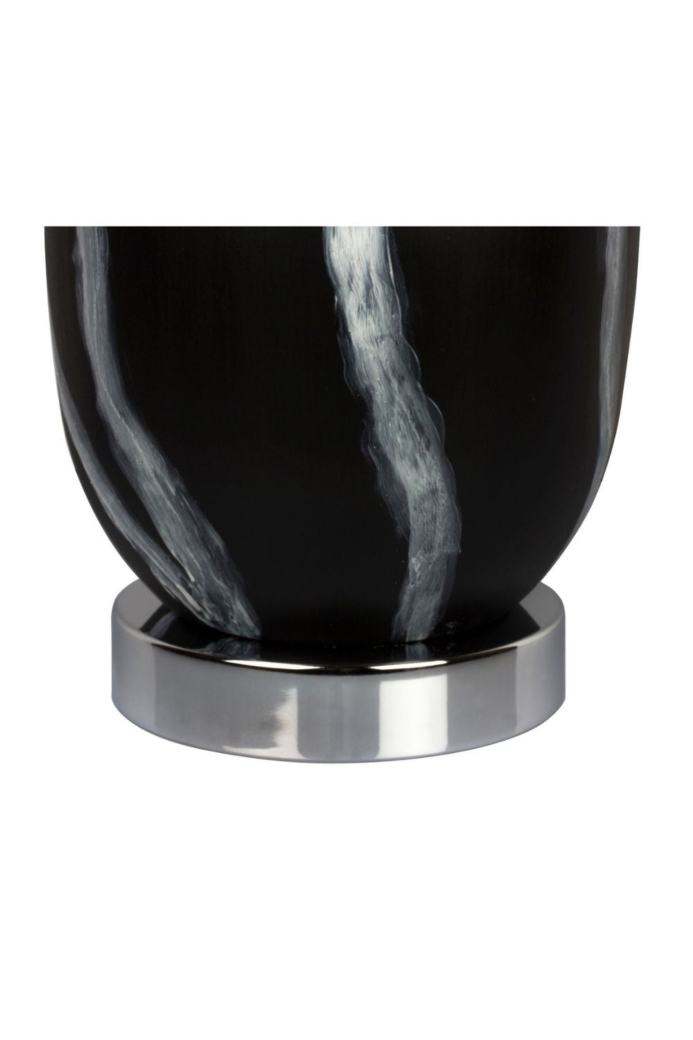 Siyah Beyaz Desenli Siyah Abajur – Siyah Başlık - 2