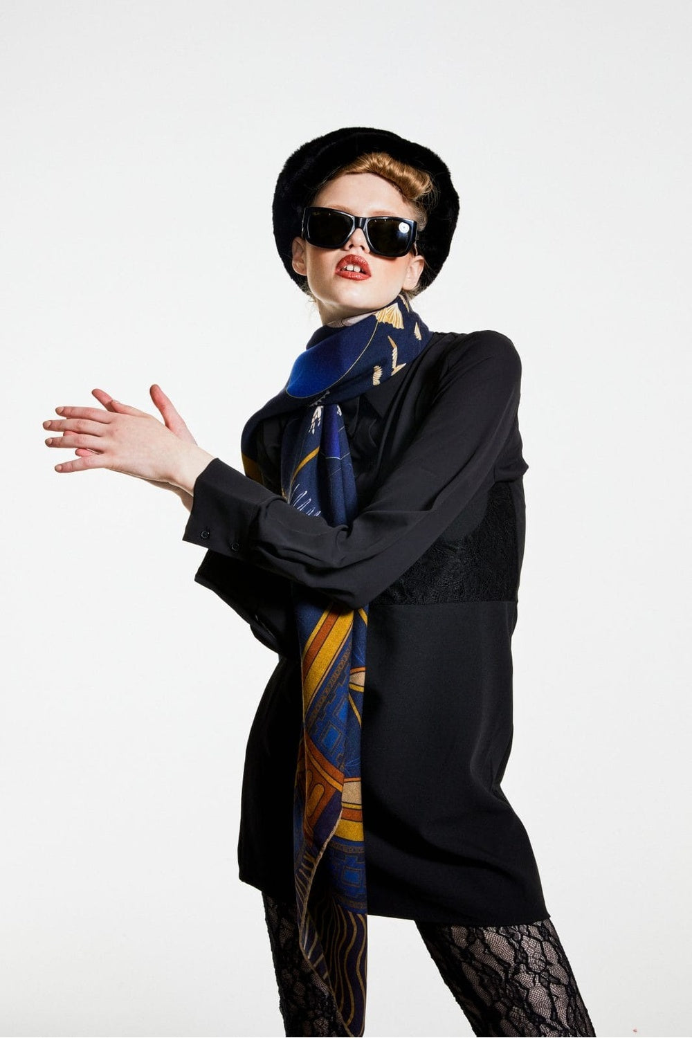 Mokoshe-Ballerinas & Blue - Silk-Şal & Fular-2-Milagron.com