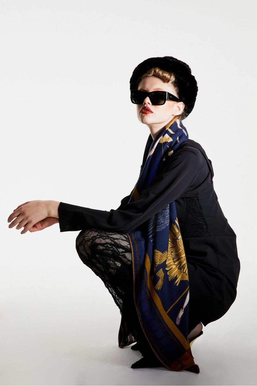 Mokoshe-Ballerinas & Blue - Wool-Şal & Fular-4-Milagron.com