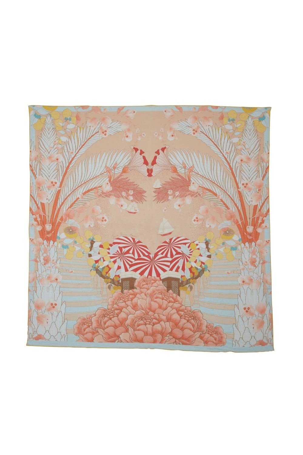 Mokoshe-French Riviera & Beige - Cotton-Şal & Fular-1-Milagron.com