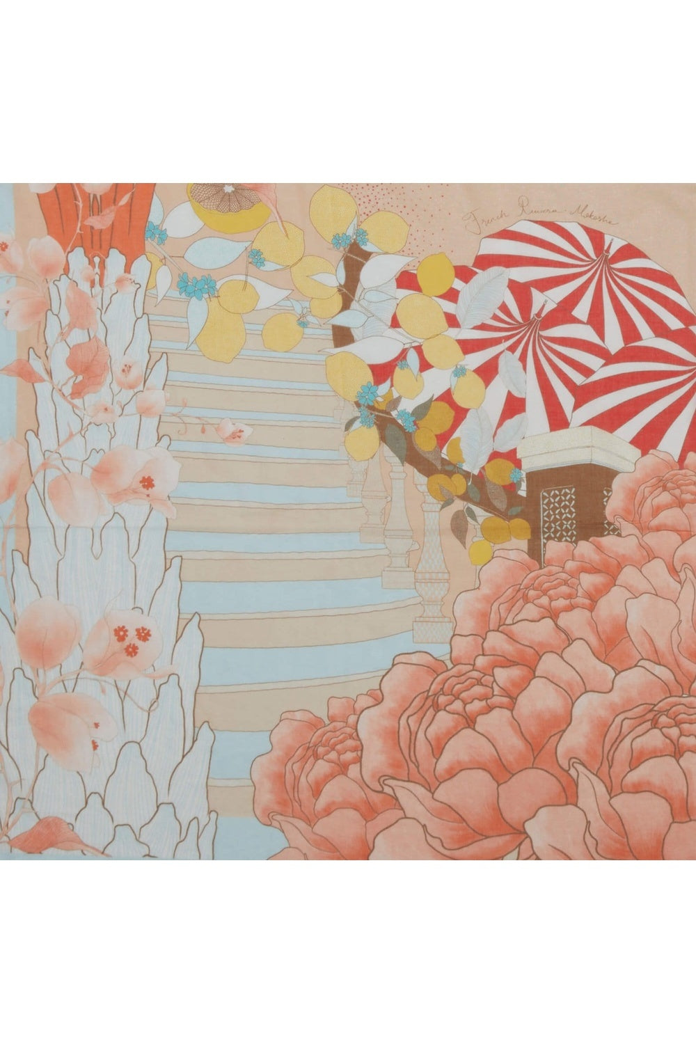 Mokoshe-French Riviera & Beige - Cotton-Şal & Fular-4-Milagron.com