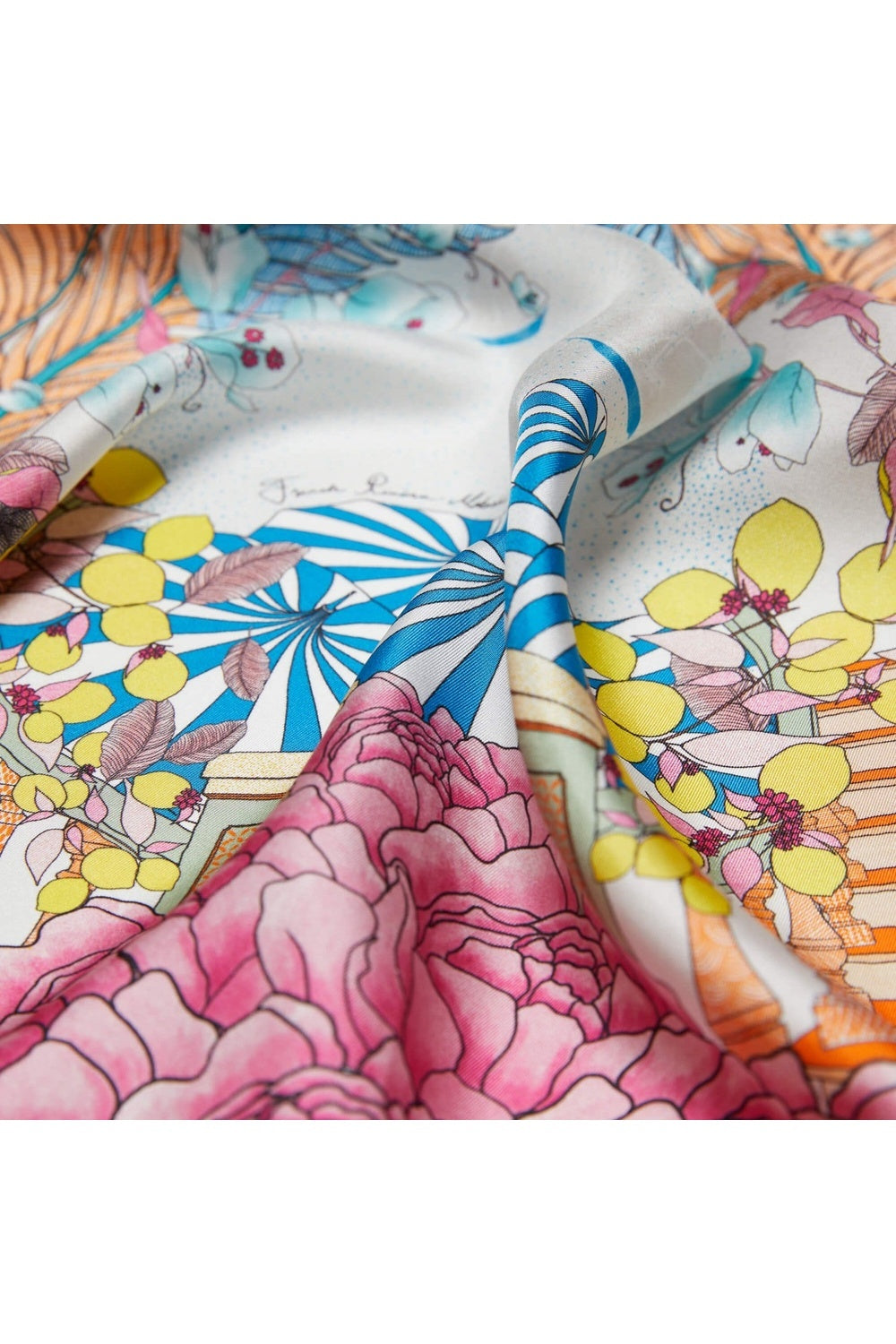 Mokoshe-French Riviera & Orange, Blue And Yellow - Cotton-Şal & Fular-8-Milagron.com