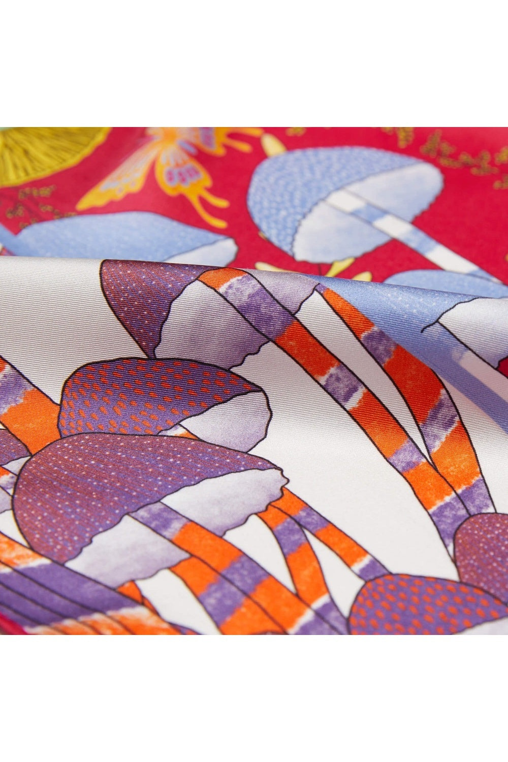 Mokoshe-Mushroom Town & Purple And Orange - Silk-Şal & Fular-6-Milagron.com