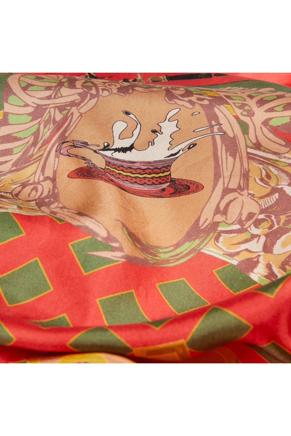 Mokoshe-Tea For Two & Red And Green - Silk-Şal & Fular-9-Milagron.com