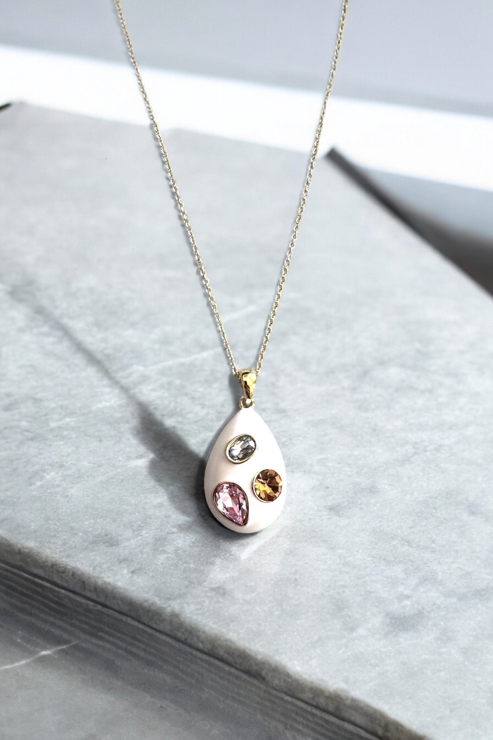 Monadas Bijou-Coral Elegance 14k Rodyum Kaplama Set-Kolye-2-Milagron.com