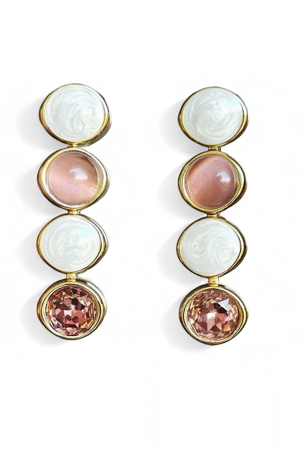 Monadas Bijou-Mara 14k Rodyum Kaplama Sallantılı Küpe-Küpe-1-Milagron.com