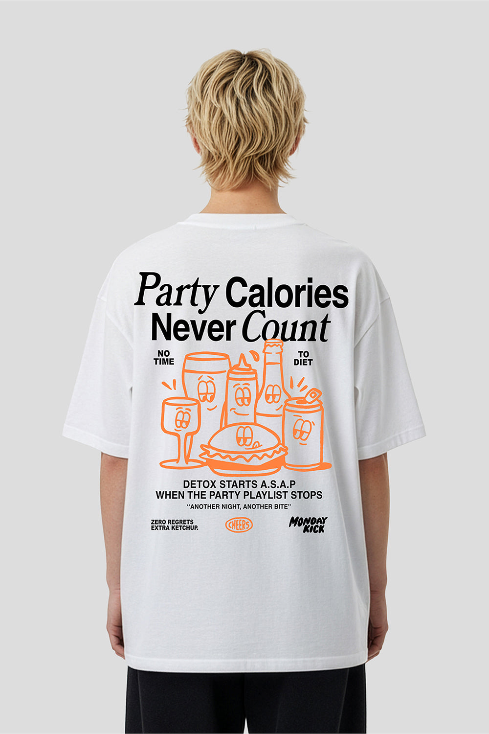 Party Calories - Unisex Tasarim T-shirt - Oversize - 1