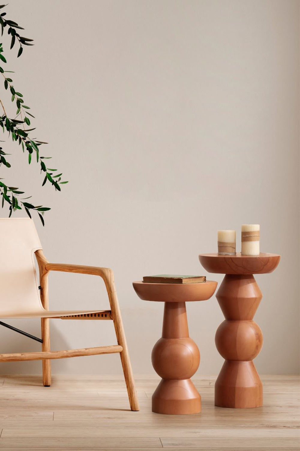 More Wood Design-Enva 2'li Ahşap Sehpa-Sehpa-1-Milagron.com