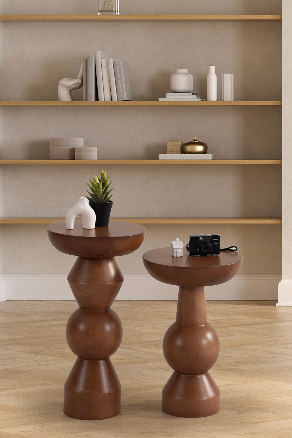 More Wood Design-Enva 2'li Ahşap Sehpa-Sehpa-1-Milagron.com