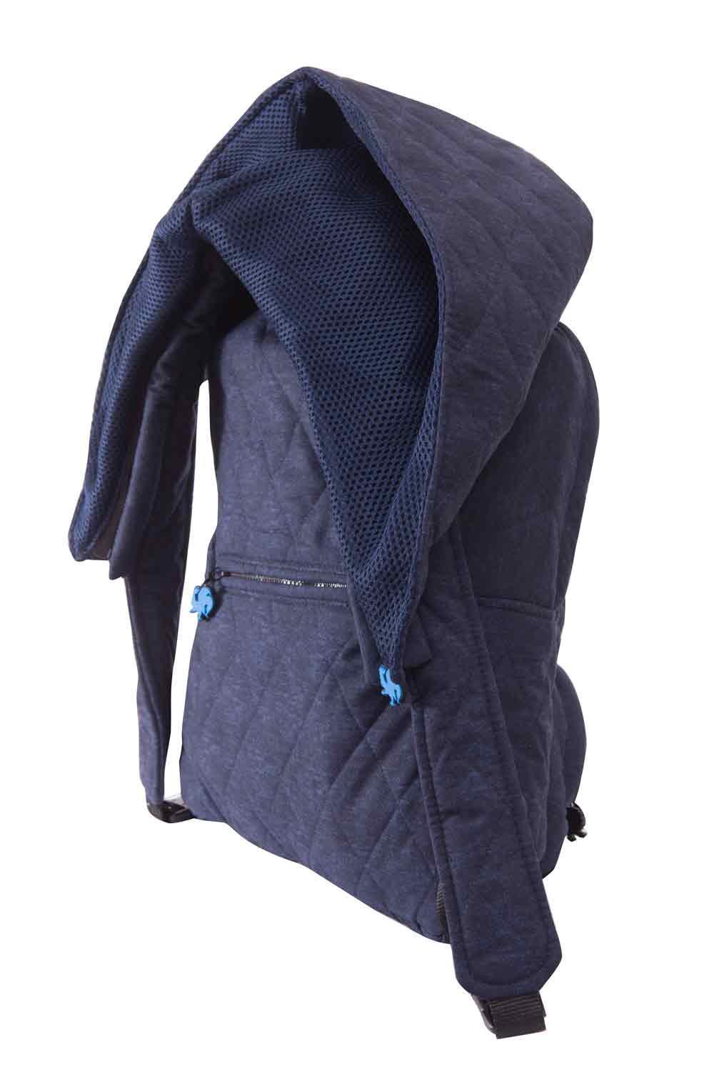 Morikukko-Basic Lacivert Diamond Quilted Kapüşonlu Sırt Çantası-Sırt Çantası-2-Milagron.com