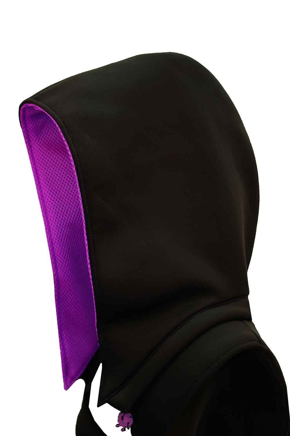 Morikukko-Basic Siyah/Mor Kapüşonlu Sırt Çantası-Sırt Çantası-2-Milagron.com